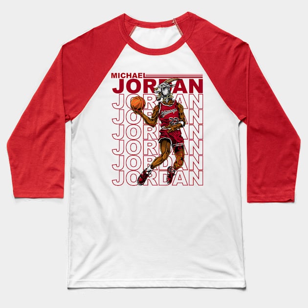 Michael Jordan 23 Basketball Baseball T-Shirt by Bernards